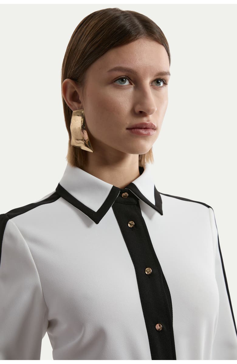Karen Millen Petite Belted Midi Shirt Dress, Alternate, color, Ivory
