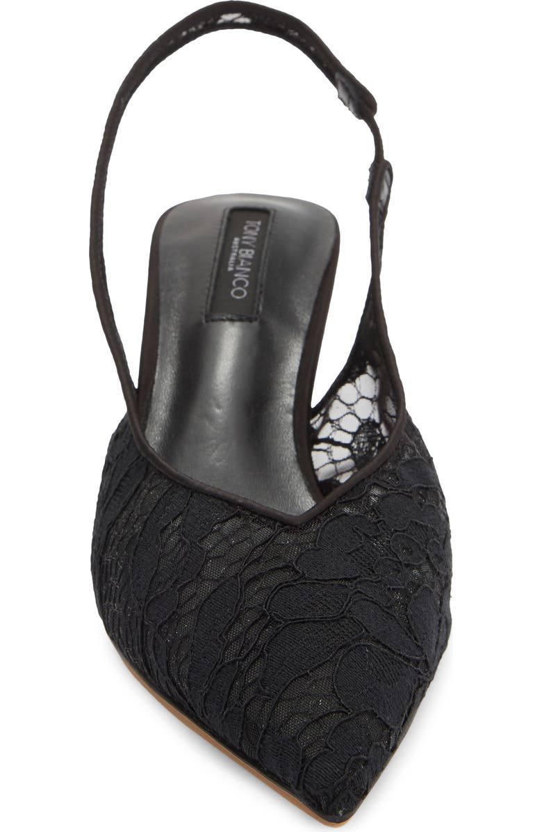 Tony Bianco Breeze Slingback Pointed Toe Pump, Alternate, color, Black Brocade