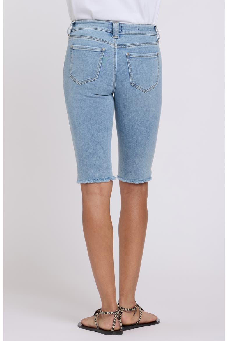 Sophie Bike Fray Hem Denim Shorts, Alternate, color, MIST SPRINGS