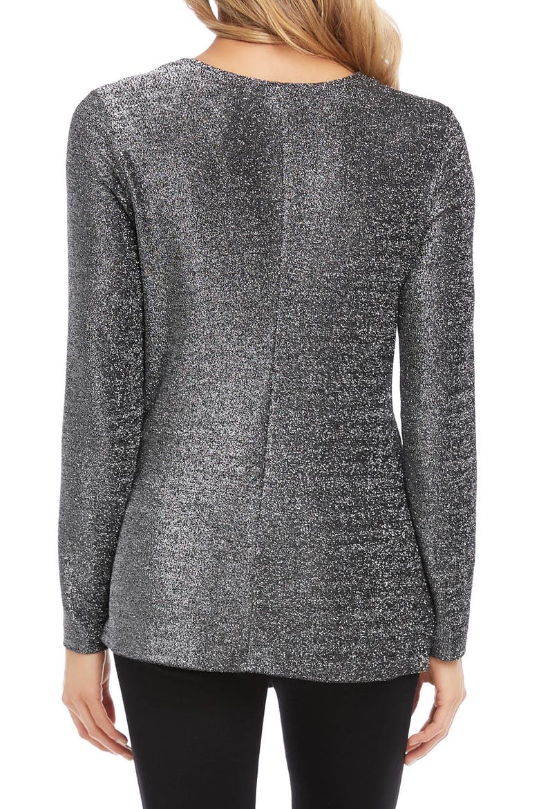 Shimmer Twist Front Top, Alternate, color, BLACK