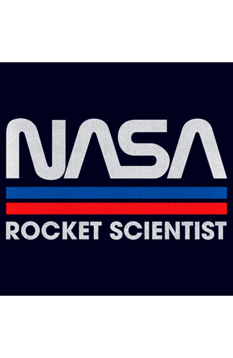 NASA Men's NASA Rocket Scientist Vintage Striped Logo Graphic T-Shirt, Alternate, color, Navy Blue