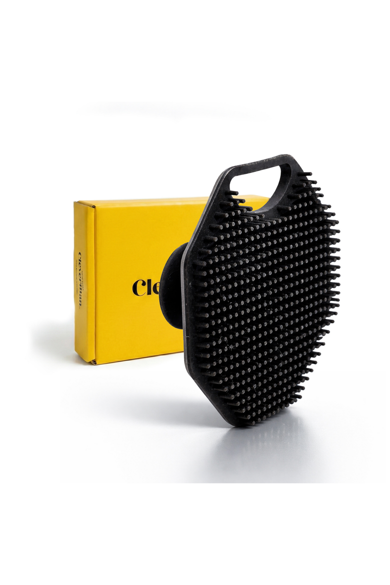 Men's Face Scrubber, Silicone Cleansing Brush & Soft Massager, All Skin Types, Main, color, Black