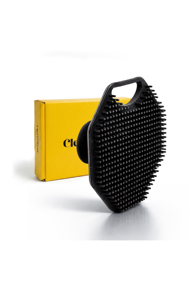 Cleverman Men's Face Scrubber, Silicone Cleansing Brush & Soft Massager, All Skin Types, Main, color, Black