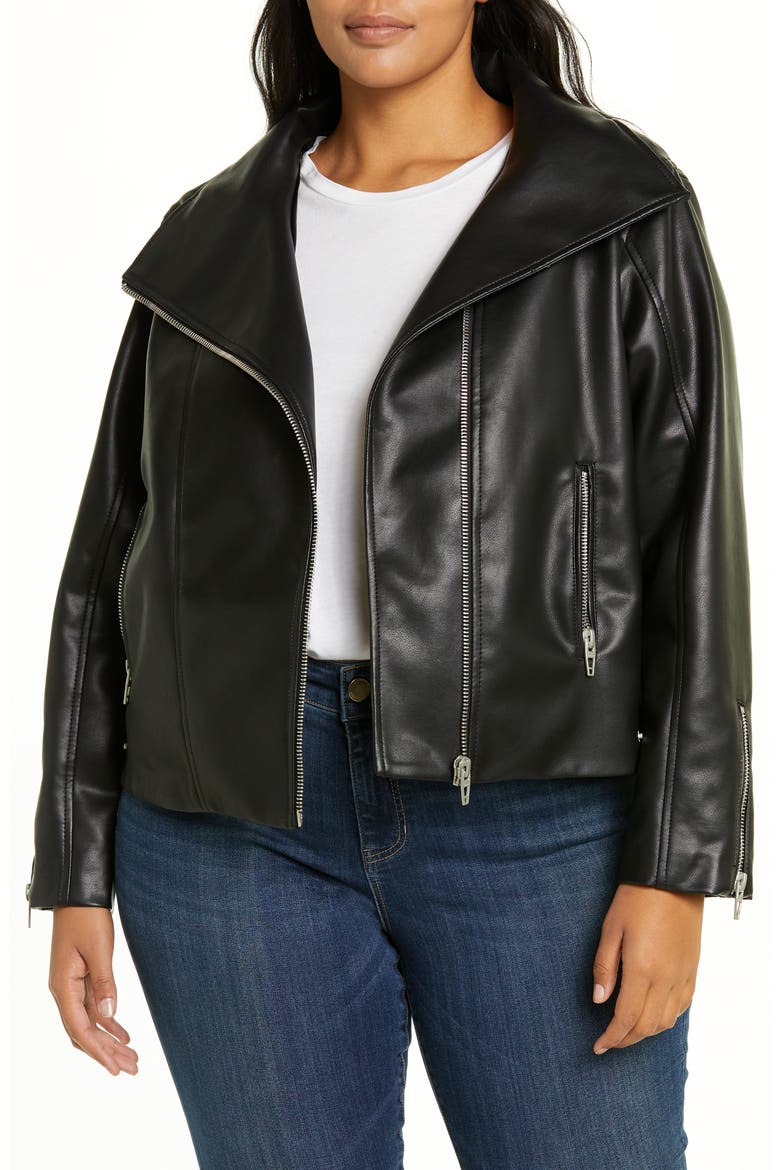 Faux Leather Moto Jacket, Main, color, BEST IN SHOW
