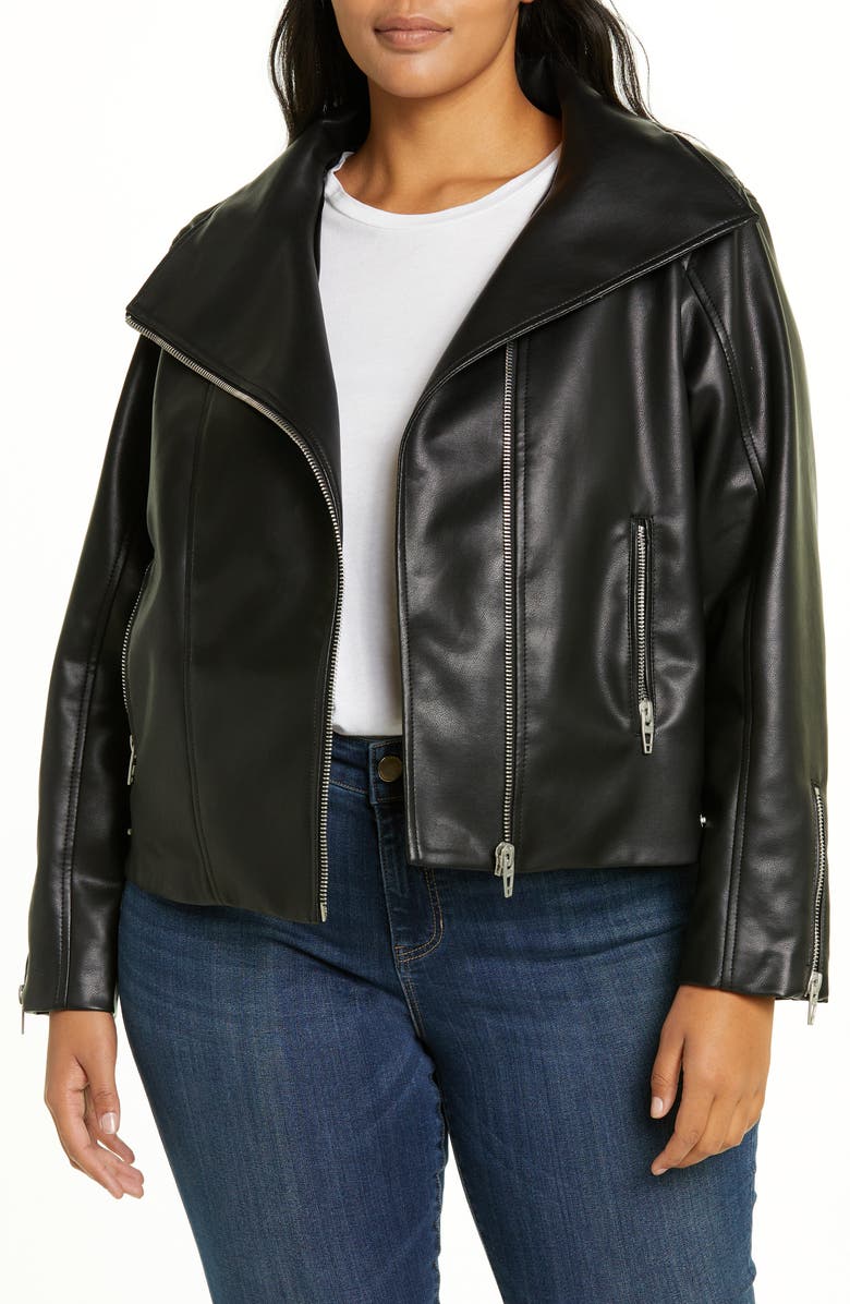 BLANKNYC Faux Leather Moto Jacket, Main, color, 