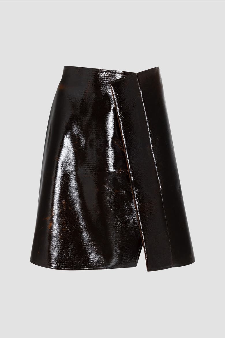 Adil Faux Leather Skirt, Alternate, color, 302gingerbread