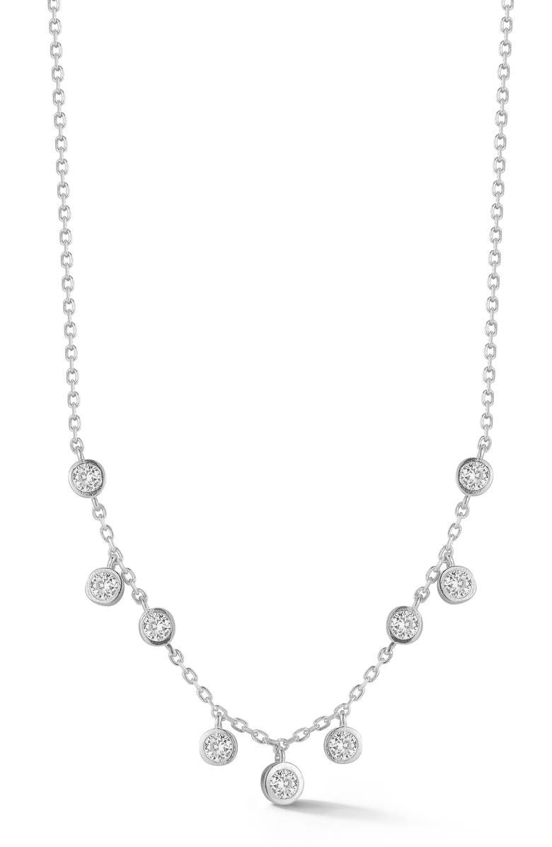 GLAZE JEWELRY Cubic Zirconia Charm Necklace, Main, color, Silver