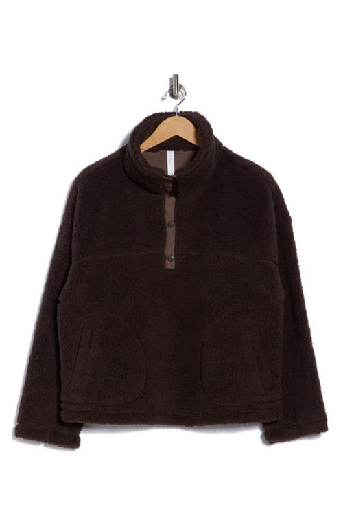 Z By Zella Aspen High Pile Fleece Pullover In Brown