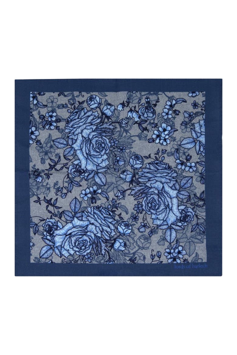 Hudson Merino Wool Handkerchief Pocket Square, Main, color, Roma Floral Flannel