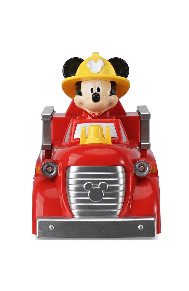 Disney Junior Press N Go Mickey Mouse Firetruck 5.5 Inch Red & Yellow Toy, Alternate, color, 