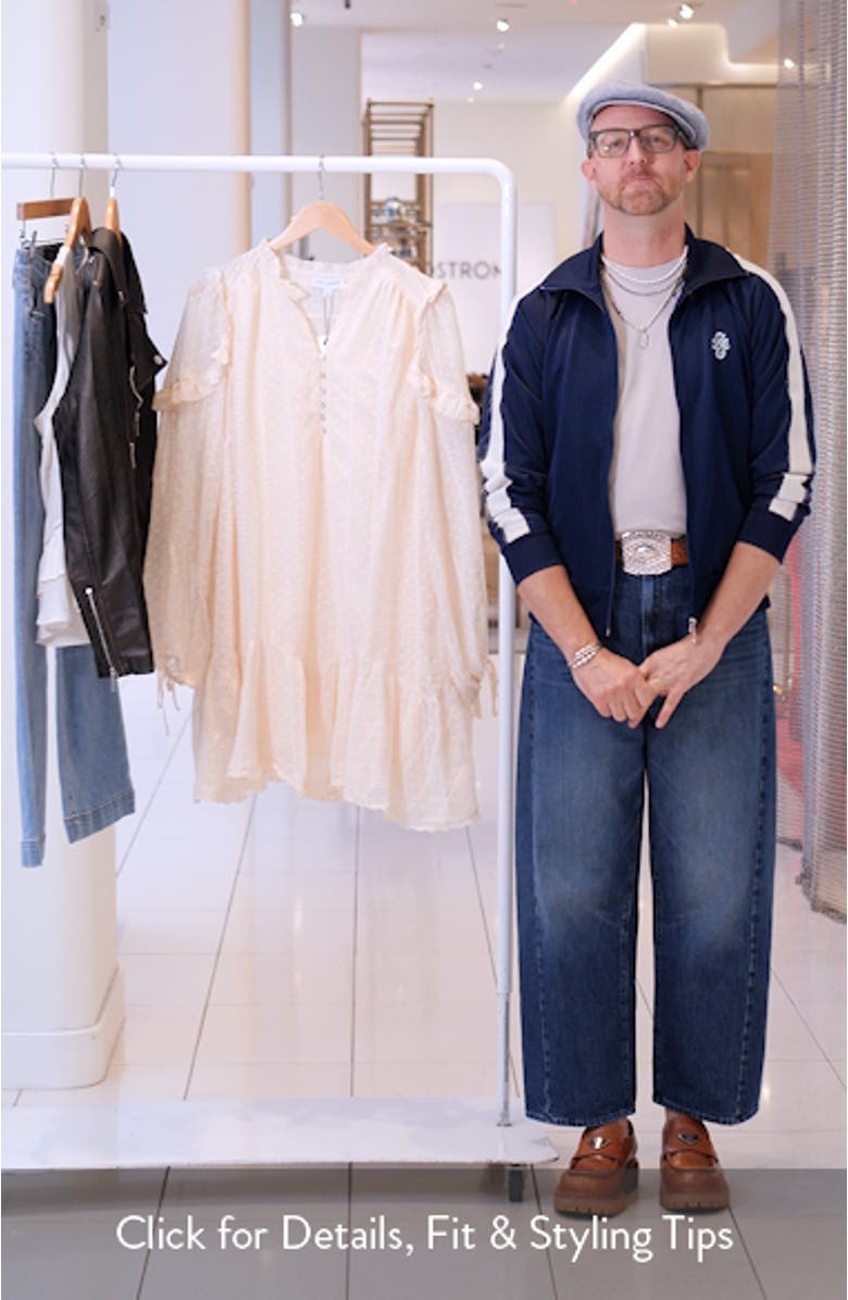 Poetry in Bloom Embroidered Long Sleeve Trapeze Minidress, sales video thumbnail