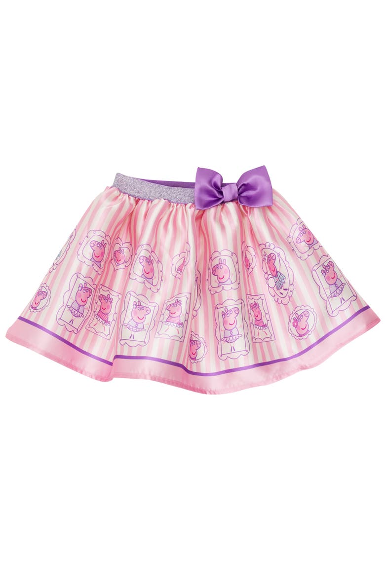 T-Shirt and Satin Skirt Set with Bag, Alternate, color, Pink Ivory Peppa Pig