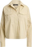 Lauren Ralph Lauren Silky Stretch Cotton Utility Shirt