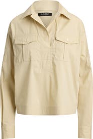 Lauren Ralph Lauren Silky Stretch Cotton Utility Shirt