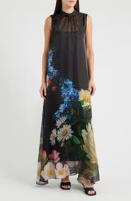 Elie Tahari The Christina Moon Flower A-Line Dress