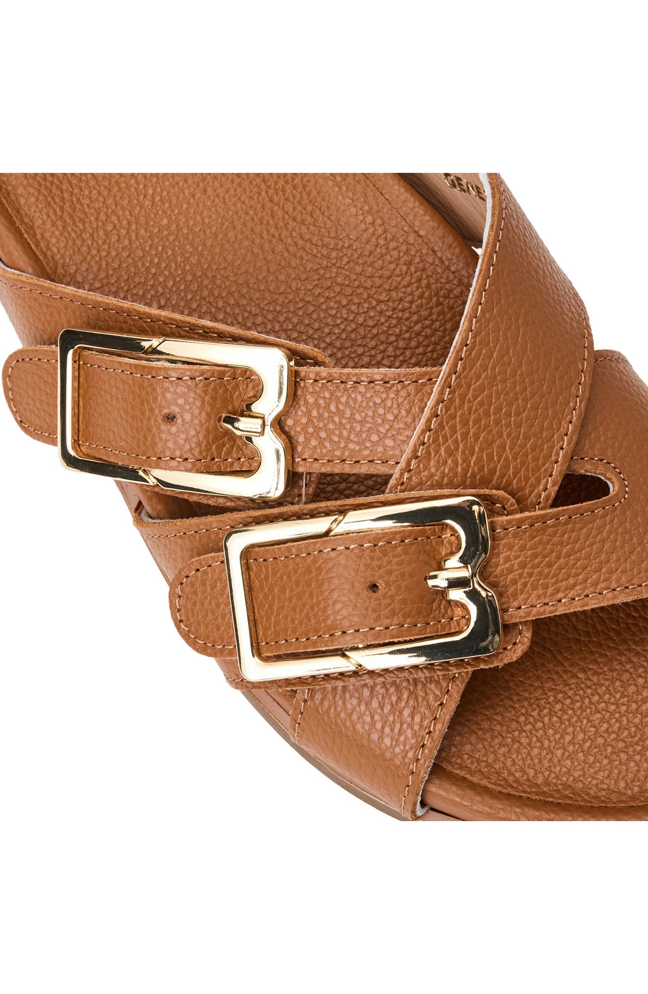 Genesis Slide Sandal, Alternate, color, COGNAC TUMBLED