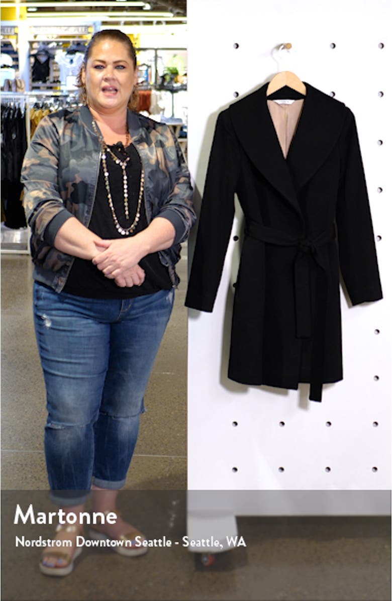 Shawl Collar Cashmere Wrap Coat, sales video thumbnail