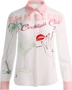 Alice + Olivia Willa Print Silk Button-Up Shirt