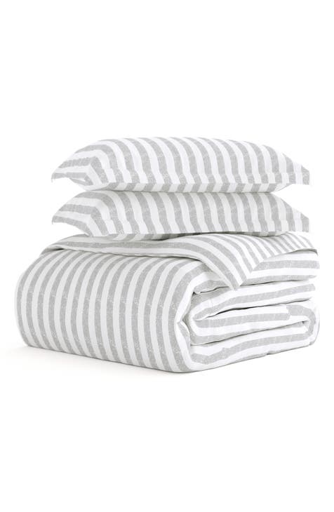 Premium Ultra Soft 3-Piece Puffed Rugged Stripes Duvet Cover Set