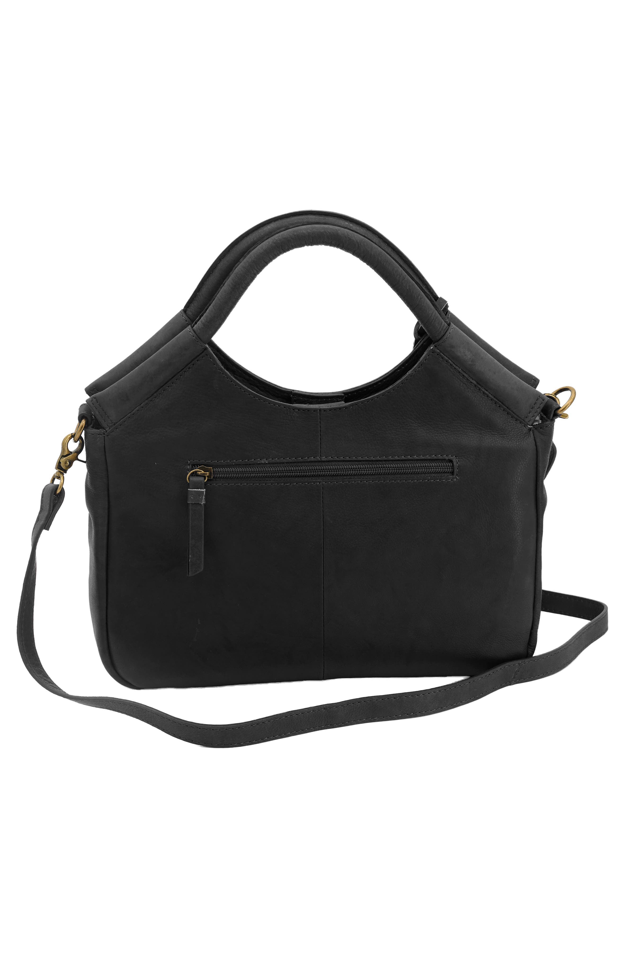 Børn Woven Leather Satchel, Alternate, color, Black