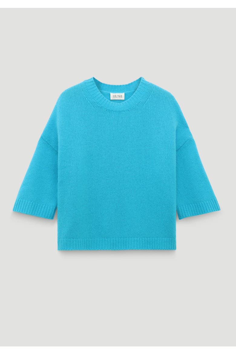 Cherrie Chunky Cashmere Top, Alternate, color, Turquoise Blue