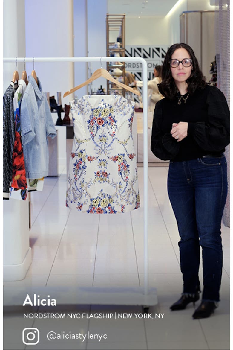 Velia Floral Brocade Strapless Minidress video