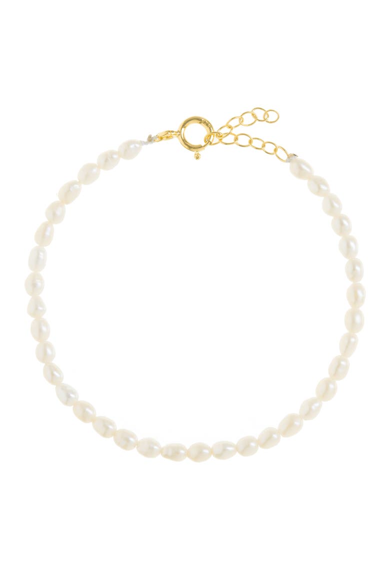 Rice Pearl Bracelet, Main, color, Gold