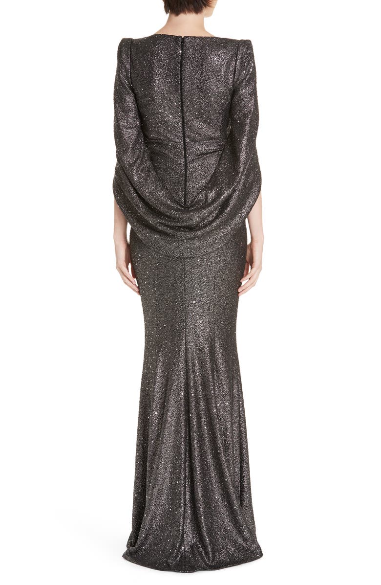 Talbot Runhof Sequined V-Neck Evening Dress, Alternate, color, 