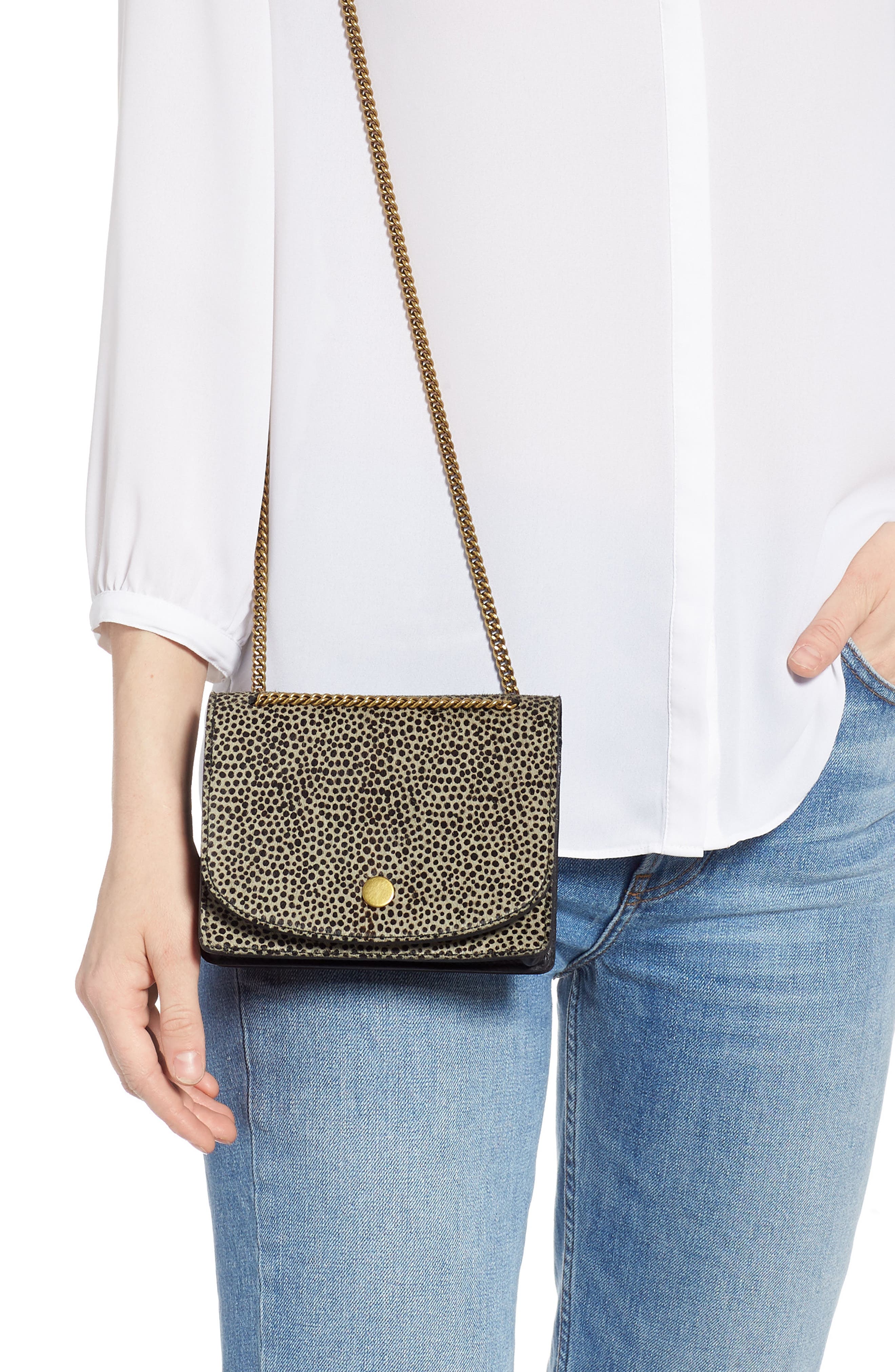 Madewell Genuine Calf Hair Crossbody Bag, Alternate, color, 