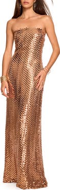 Ramy Brook Angel Strapless Sequin Column Gown