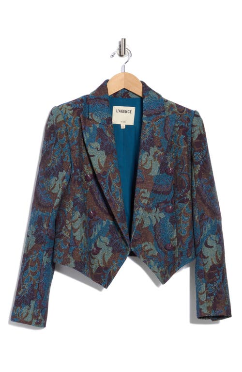 L Agence L'agence Lila Peak Lapel Boxy Crop Blazer In Multi