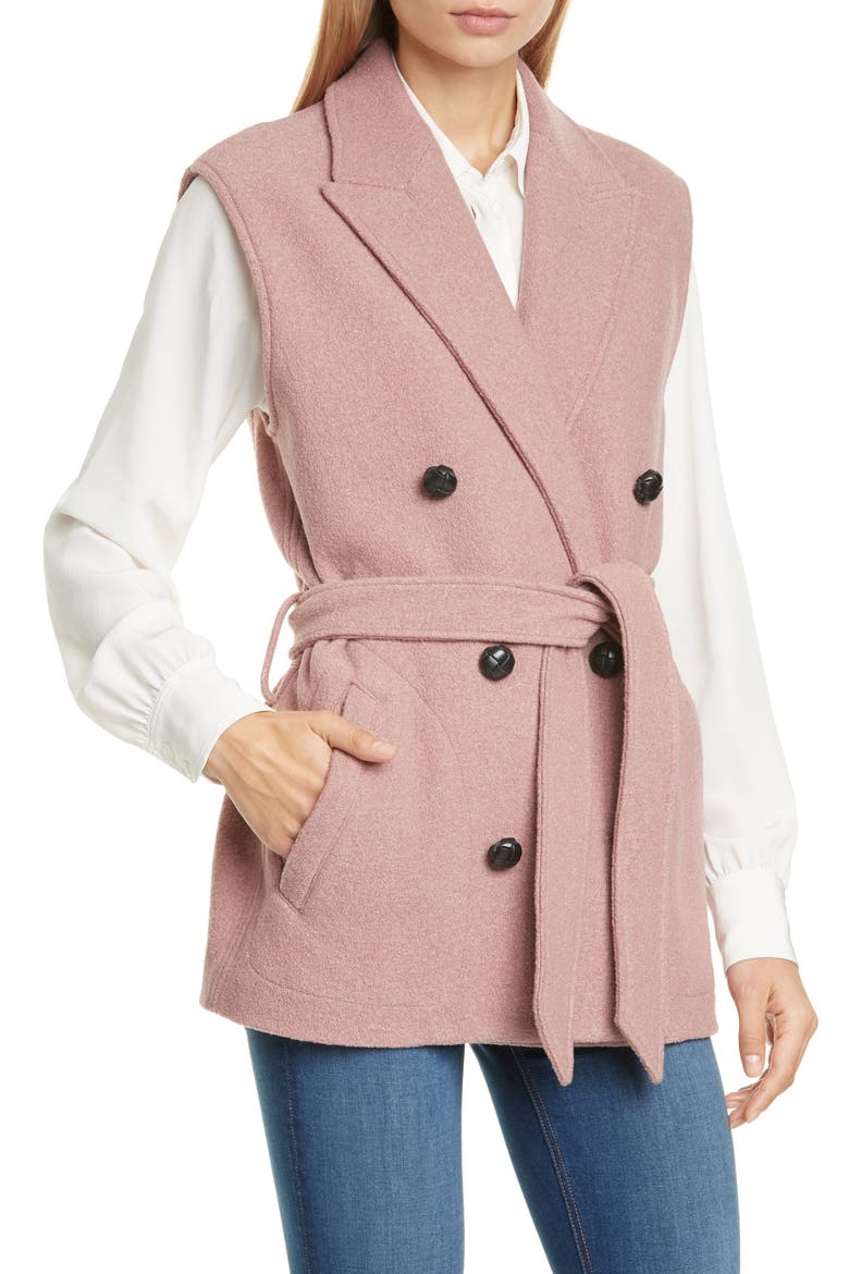 Pearson Wool Bouclé Vest, Alternate, color, PINK