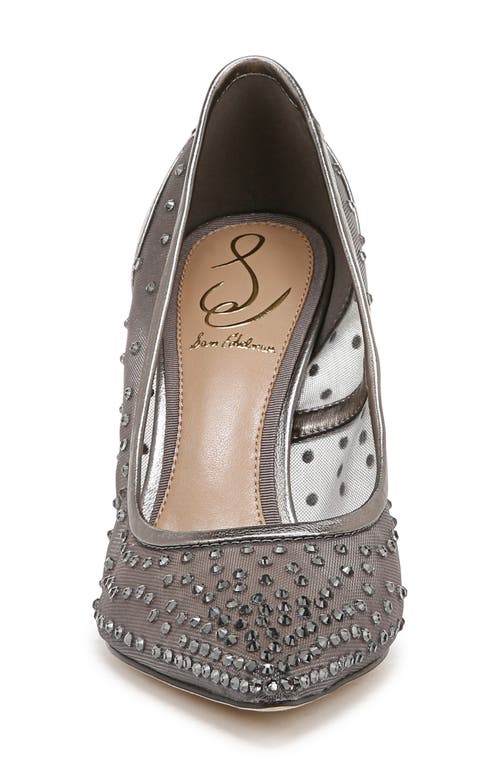 Sam Edelman Hazel Mesh Pointed Toe Pump Metallic Iron Mesh In Silver
