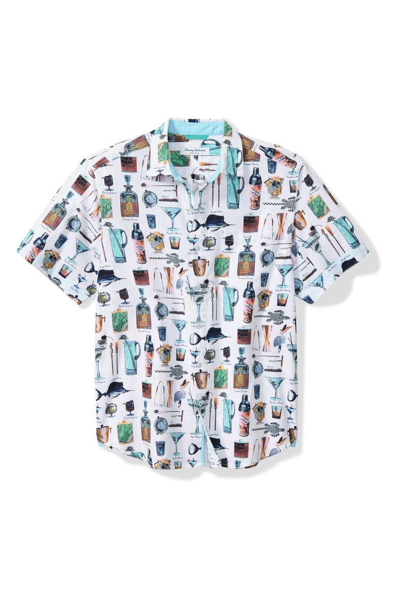 Tommy Bahama Nove Wave Well Stocked Short Sleeve Seersucker Button-Up Shirt, Main, color, 