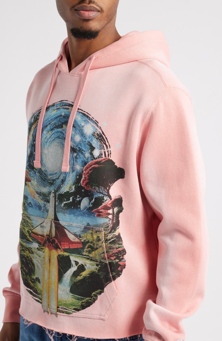 Billionaire Boys Club Stargazer Cotton Graphic Hoodie, Alternate, color, Peach Blossom