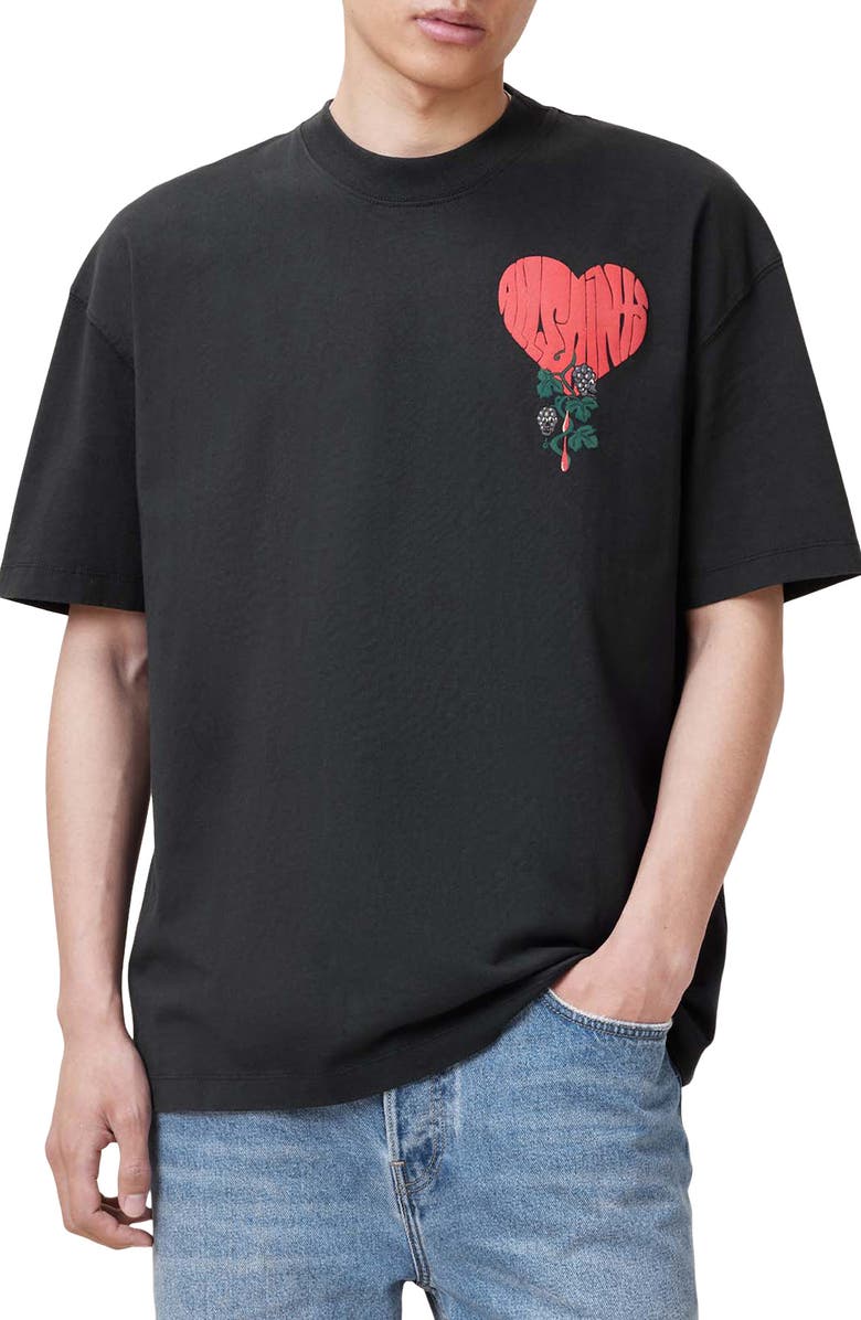 AllSaints Sown Cotton Graphic T-Shirt, Main, color, 