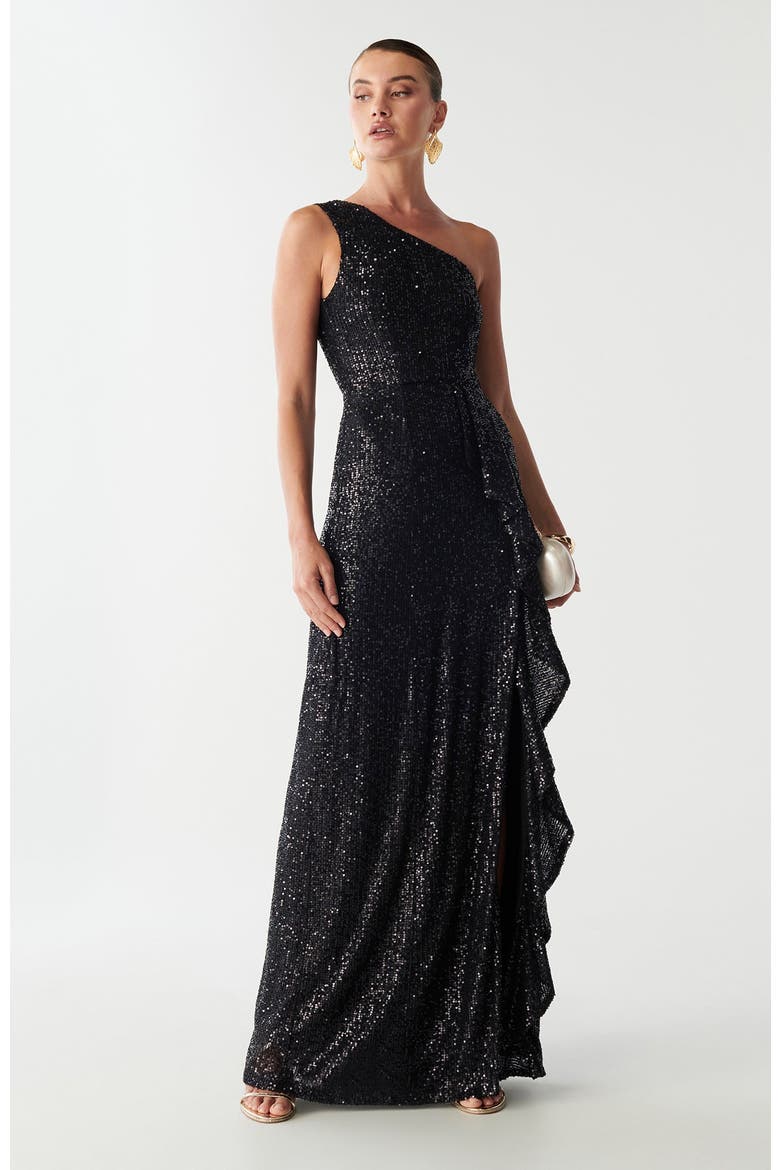 Catia Dress, Alternate, color, Black Sequin