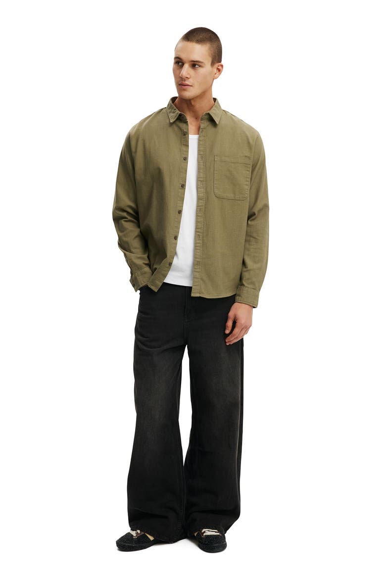 Men's Lewis Long Sleeve Shirt, Alternate, color, Washed Khaki
