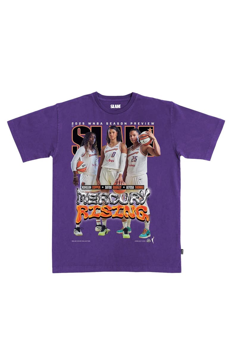 SLAM Unisex Alyssa Thomas, Kahleah Copper & Satou Sabally Purple  SLAM Cover T-Shirt, Main, color, Purple