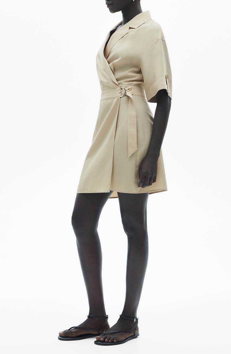 MANGO Short Sleeve Wrap Dress, Main, color, 