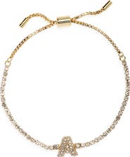 BaubleBar Initial Tennis Slider Bracelet