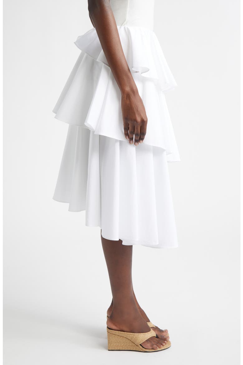 Cotton Spiral Skirt, Alternate, color, BLANC