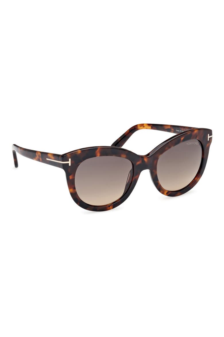 Odette 53mm Butterfly Sunglasses, Alternate, color, DARK HAVANA / GRADIENT BROWN