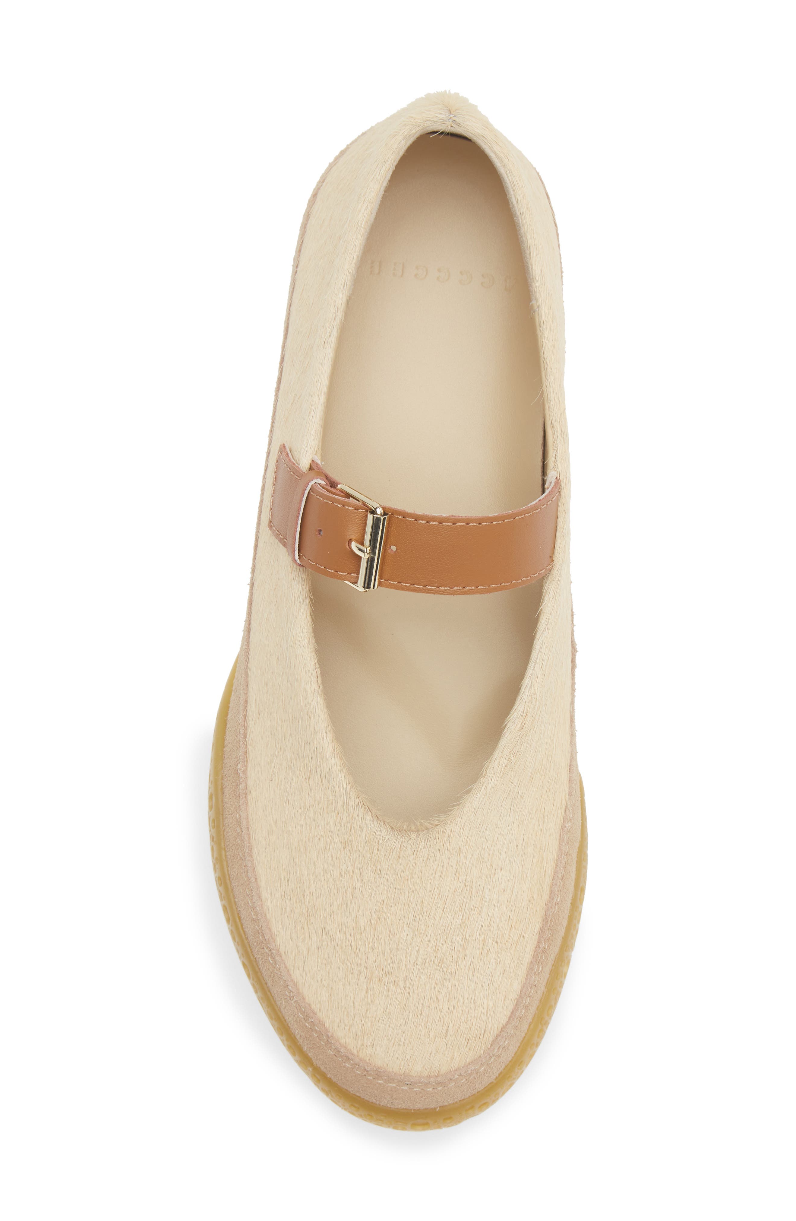 Bubble Pompa Genuine Calf Hair Mary Jane Sneaker, Alternate, color, SAND