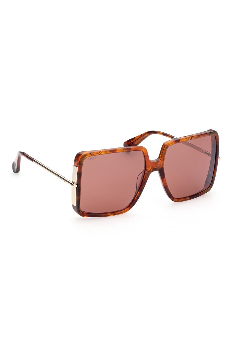 58mm Square Sunglasses, Alternate, color, RED HAVANA / BROWN