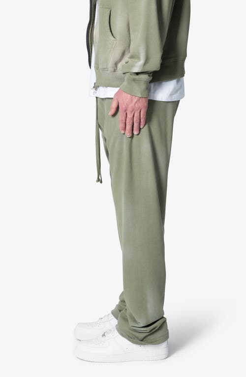 Mnml Faded Relaxed Fit Cotton Sweatpants In Washed Olive