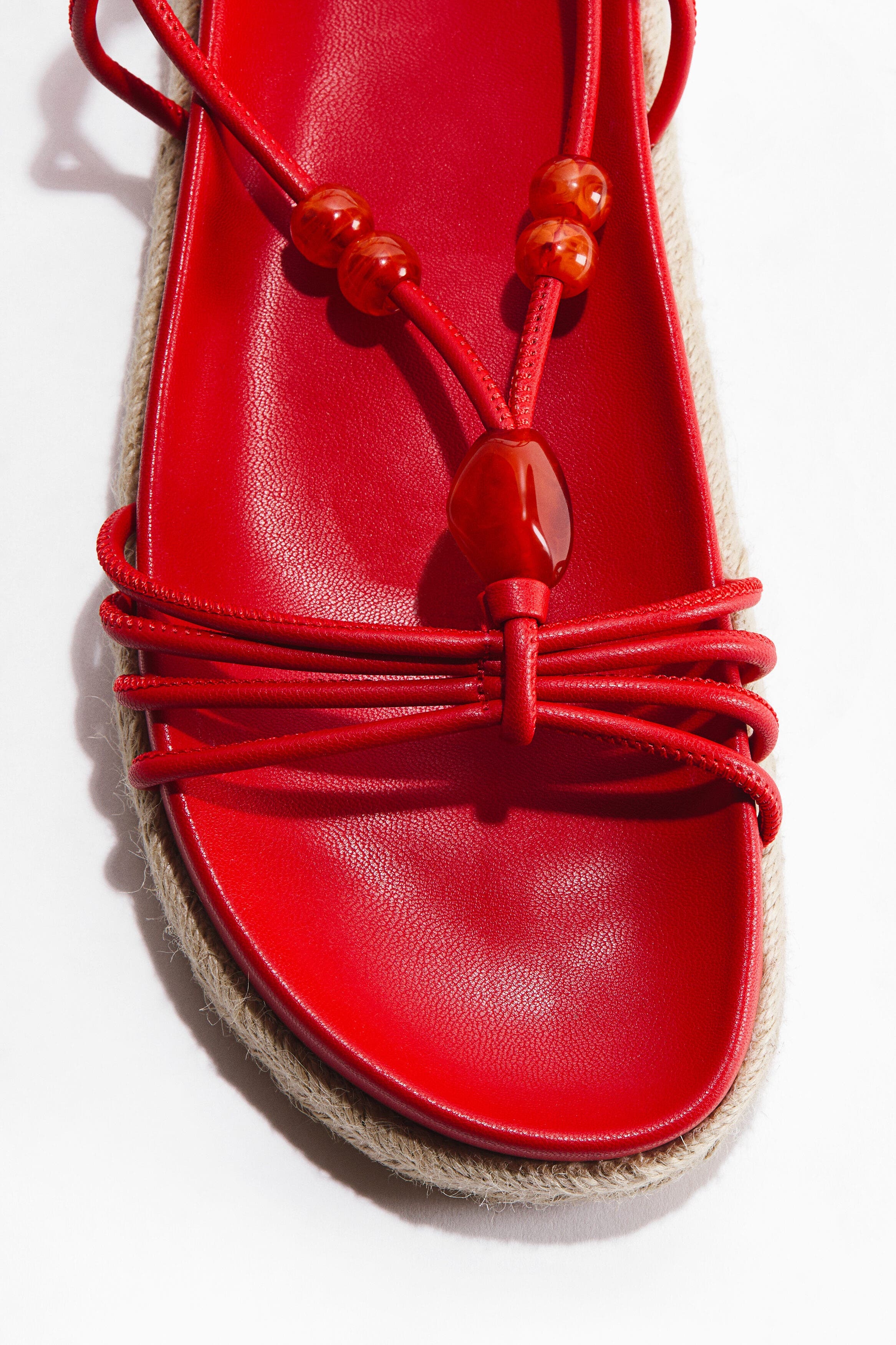 H&M Strappy Espadrilles, Alternate, color, Red