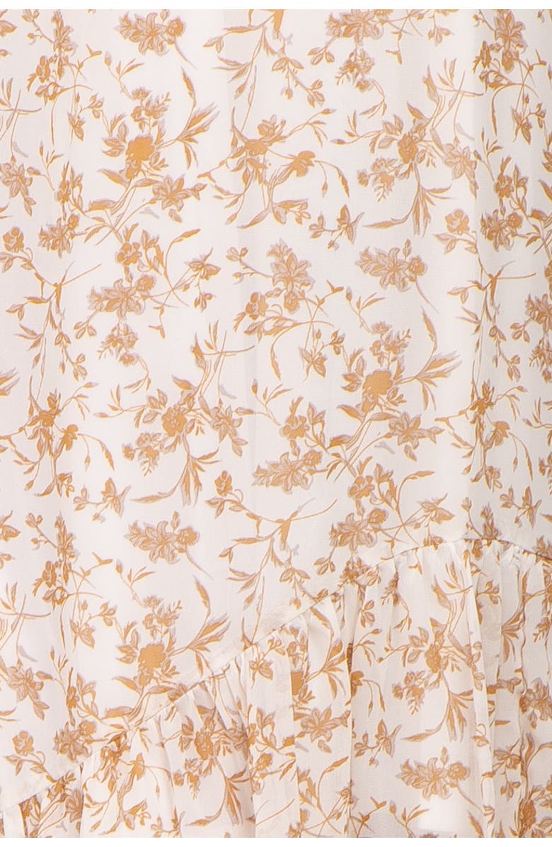 PinkBlush Floral Chiffon Ruffle Maxi Dress, Alternate, color, Ivory