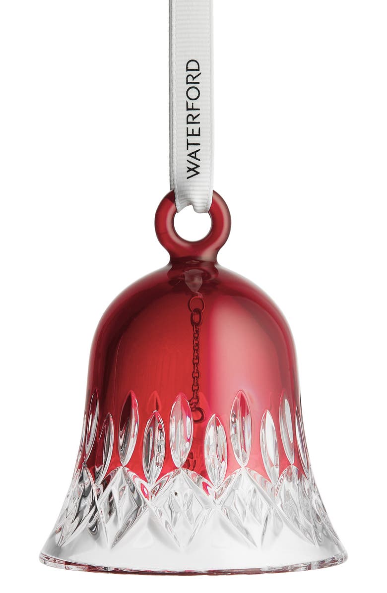 Waterford Lismore Red Bell Crystal Ornament, Main, color, Red