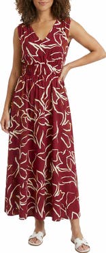 London Times Shirred Maxi Dress
